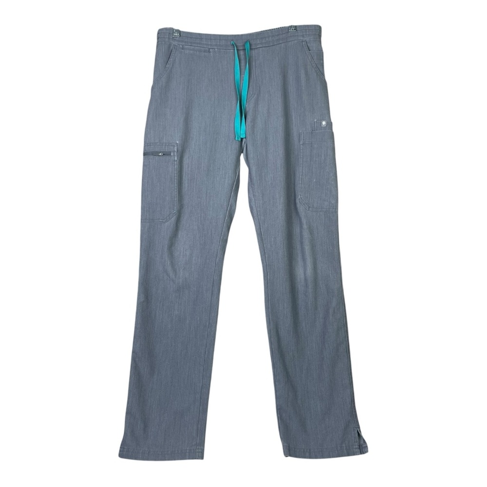 Figs Womens Yola Skinny Scrub Pants Graphite Gray Size S Multi Pockets Casual